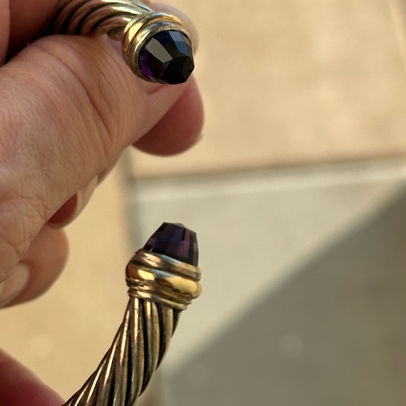 David Yurman cable classic cuff bracelet with Amethyst stones - Picture 16 of 16